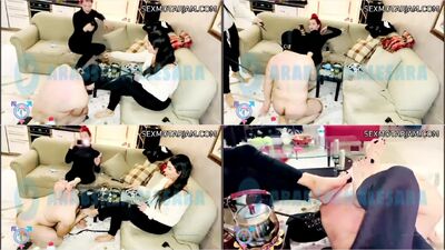 العمة رولا وصديقتها تعذبان العبد بينما يعبد أقدامهما